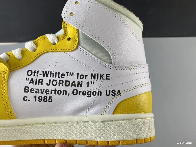 Reps LUCY White 1 Powder NRG Yellow-Cone AQ0818-149 Off-White Jordan x Air Dark 0806